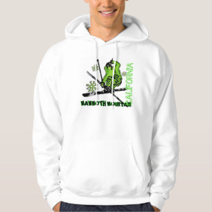 Sweat - shirt à capuche vert au néon de ski de