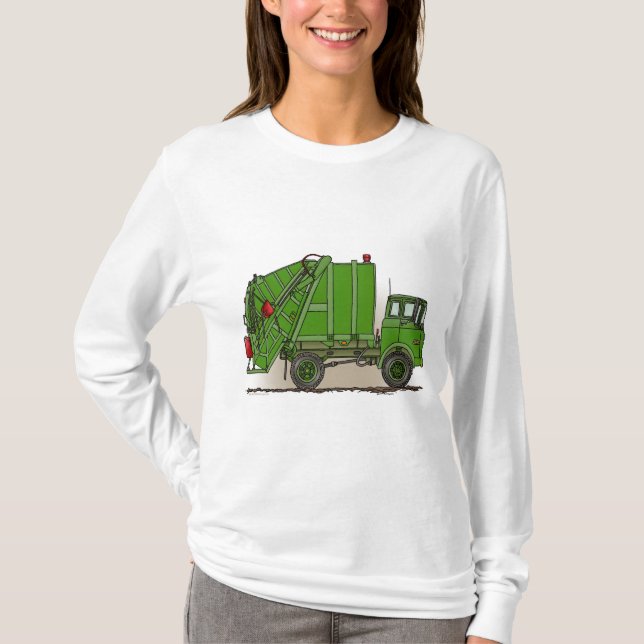 Sweat - shirt à capuche vert de dames de camion à (Devant)