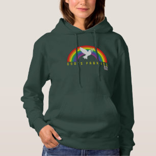 Sweat - shirt à capuche verte des femmes Rainbow L