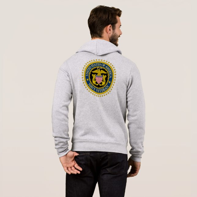 Sweat - shirt à capuche vétéran de la Marine (Dos entier)