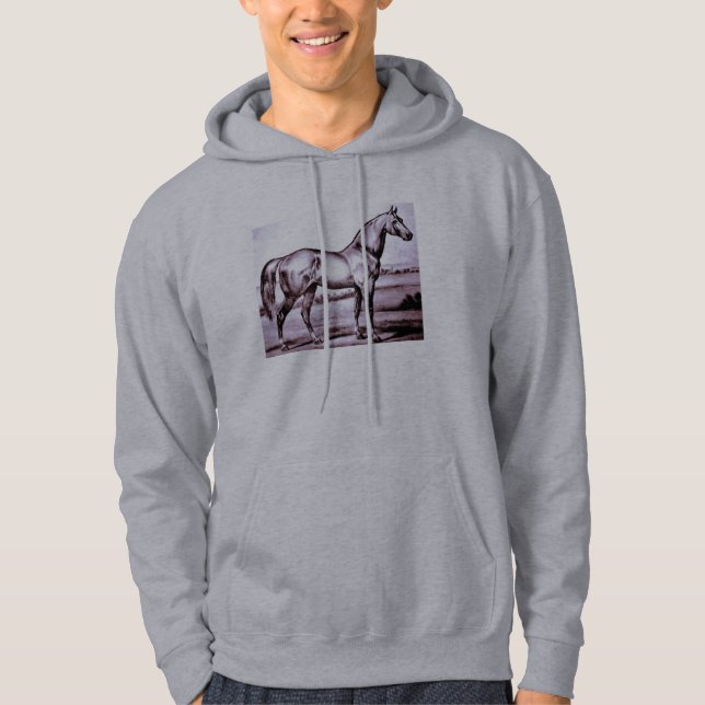 Sweat - shirt à capuche vintage de cheval (Devant)