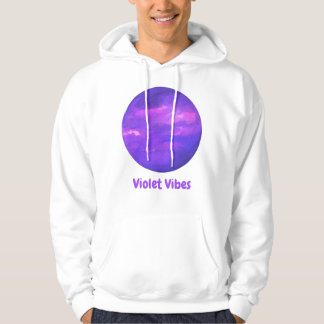sweat - shirt à capuche violet blanc