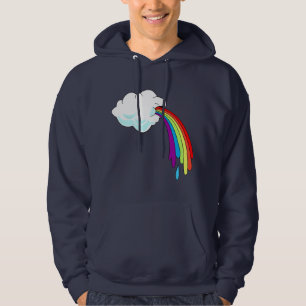 Sweat - shirt à capuche vomissant d'arc-en-ciel de