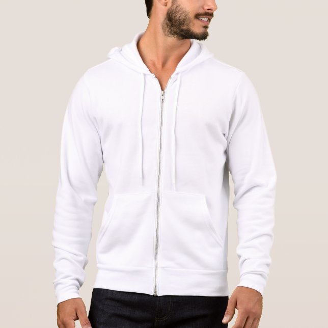 Sweat - shirt à capuche zip blanc classique - Conf (Devant)