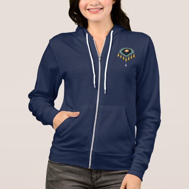 Sweat - shirt à capuche zip d'Oeuf de l'espace déc (Devant)