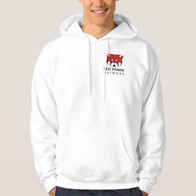 Sweat - shirt à capuche zip du réseau Panda rouge  (Devant)