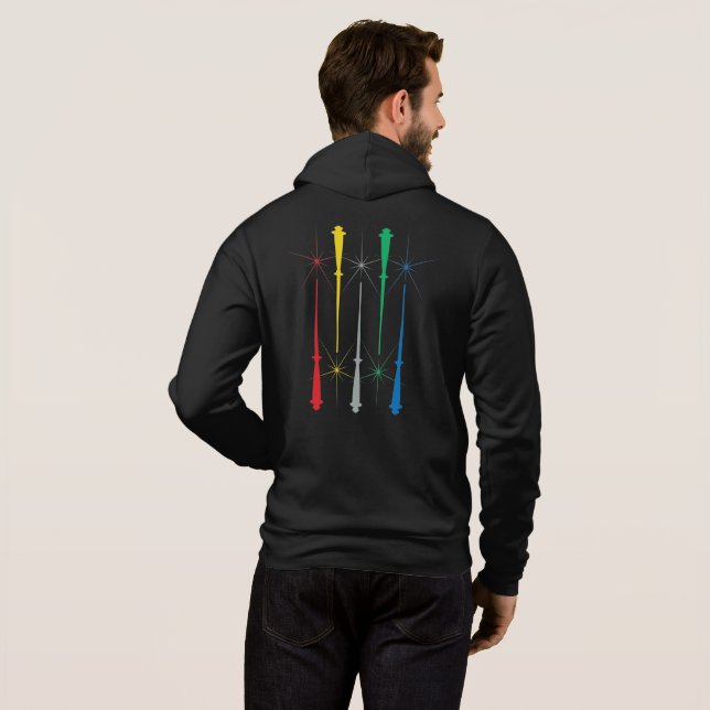 Sweat - shirt à capuche Zip Unisex de baguettes ma (Dos entier)