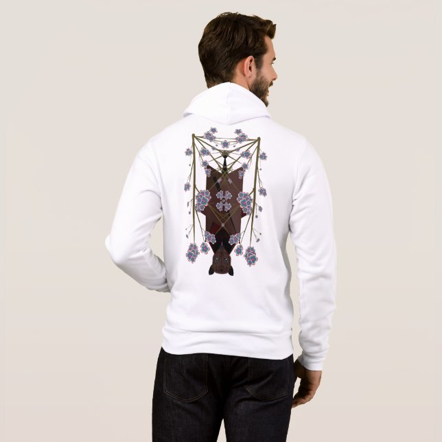 Sweat - shirt à capuche Zip Unisex Fox volant (Dos entier)