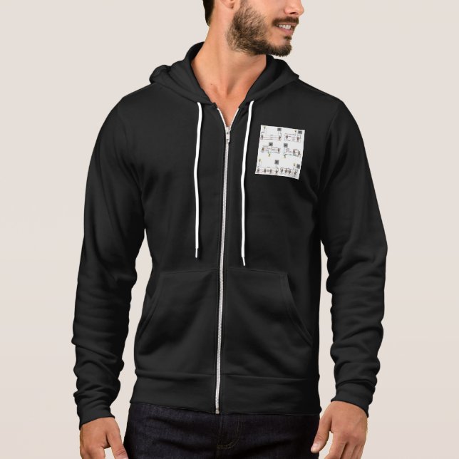 Sweat - shirt à capuche zippé avec diagrammes de c (Devant)