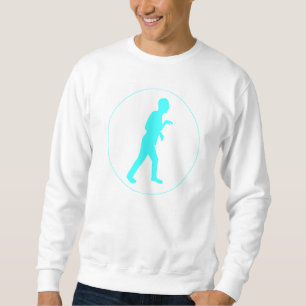 Sweat shirt blanc avec le logo bleu de mode de