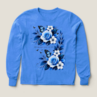 Sweat-shirt élégant bleu à motif floral aquarelle 