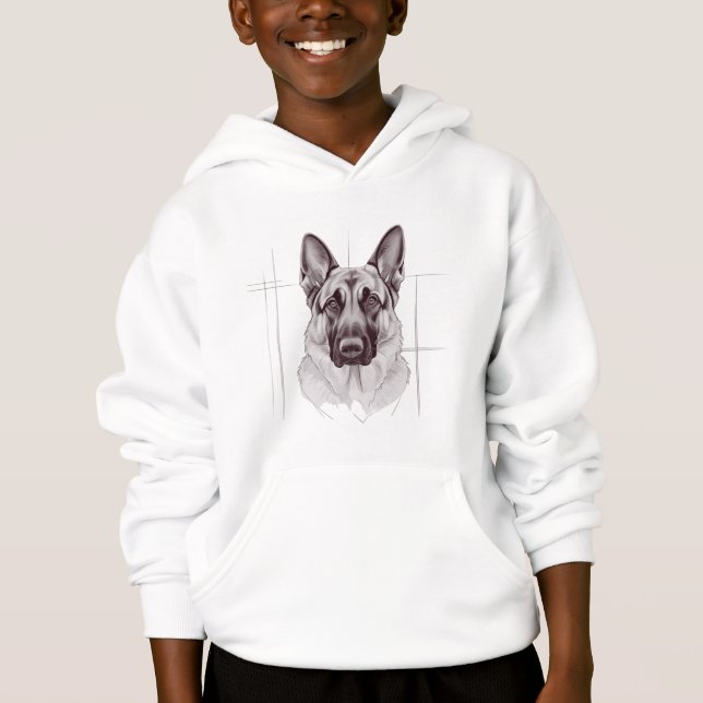 Sweats à capuche pour chien berger allemand (Devant)