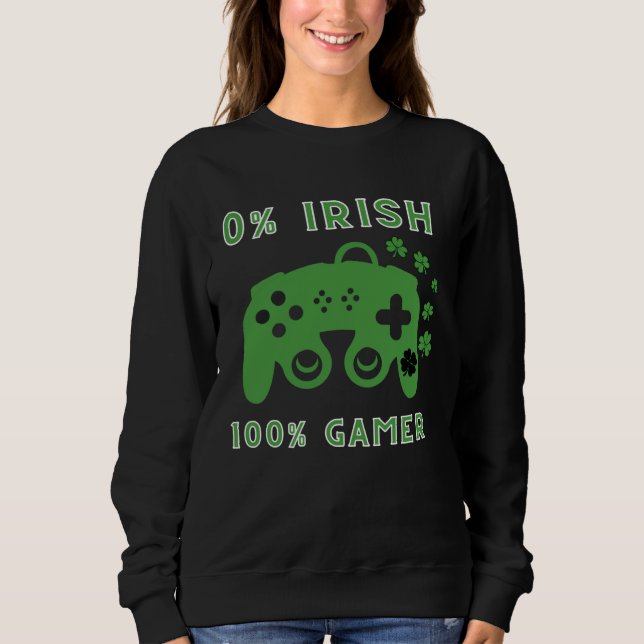 Sweatshirt 0 Irish 100 gamer   St Patricks Day Gaming (Devant)