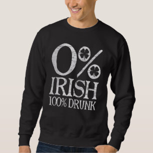 Sweatshirt 0 Irlandais 100 Irlandais Vintage St Patrick Day H