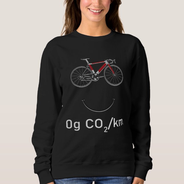 Sweatshirt 0g Co2 Km Bicyle Smile Cyclist Bicycle Cycling ON  (Devant)