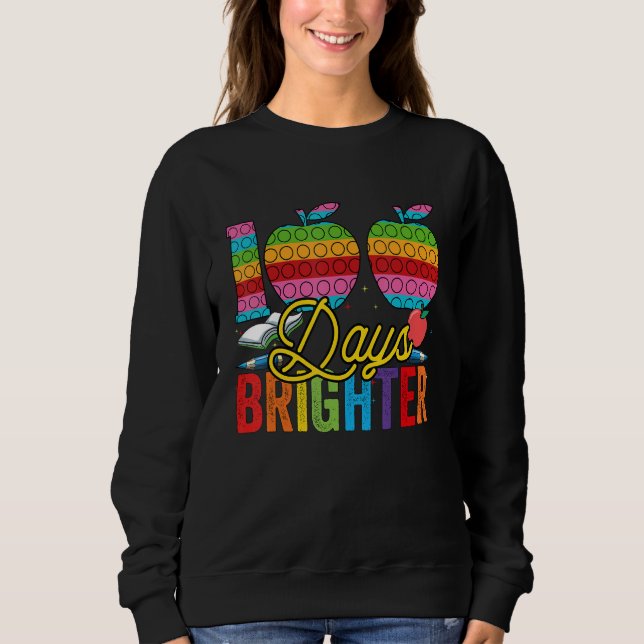 Sweatshirt 100 Days Brighter Popping For Teachers And Kids St (Devant)