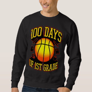 Sweatshirt 100 Days Of 1st Grade Themed Basketball Player