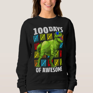 Sweatshirt 100 Days of Awesome Dinosaur Rex Boys 100th Day Of