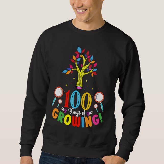 Sweatshirt 100 Days Of Growing 100 Days Of School Tree Kids T (Devant)