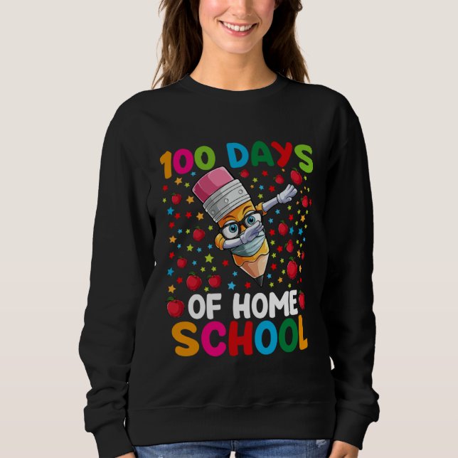 Sweatshirt 100 Days Of Home School Teacher or Student Boys Gi (Devant)
