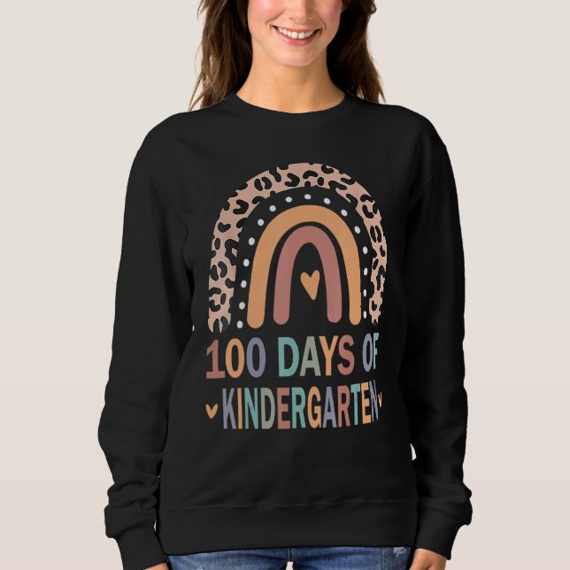 Sweatshirt 100 Days Of Kindergarten School Teacher Smarter Ra (Devant)