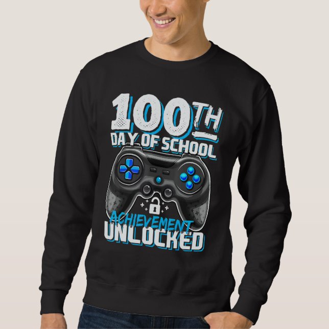 Sweatshirt 100 Days of School Achievement Unlocked Video Game (Devant)