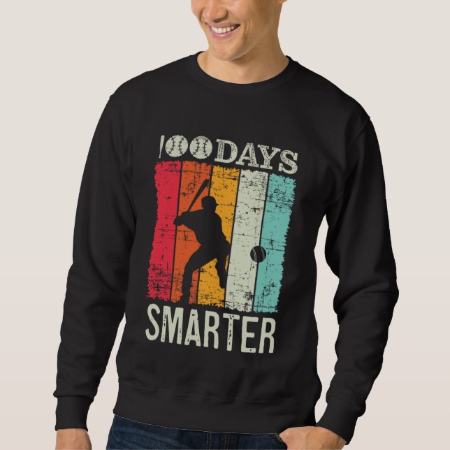 Sweatshirt 100 Days Of School Baseball Boy Fun Celebration St (Devant)