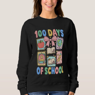 Sweatshirt 100 Days of School Coquette 100 Days Smarter 100th