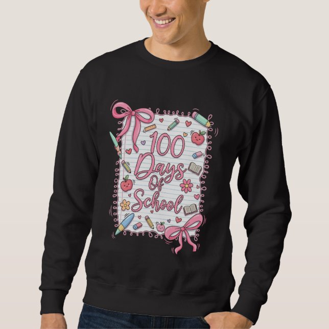 Sweatshirt 100 Days of School Coquette Bow for Girls 100th Da (Devant)