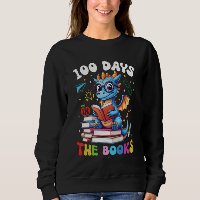 Sweatshirt 100 Days of School Dragon Reading 100th Day Boys G (Devant)