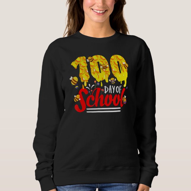 Sweatshirt 100 Days Of School Group Cute Bees Funny Teachers  (Devant)