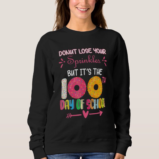 Sweatshirt 100 Days Of School Kindergarten Donut For Students (Devant)