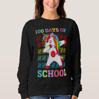 Sweatshirt 100 Days Of School Shirt Unicorn 100 Days Smarter 