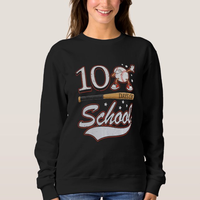 Sweatshirt 100 Days Of School Sports Game Baseball Player Stu (Devant)