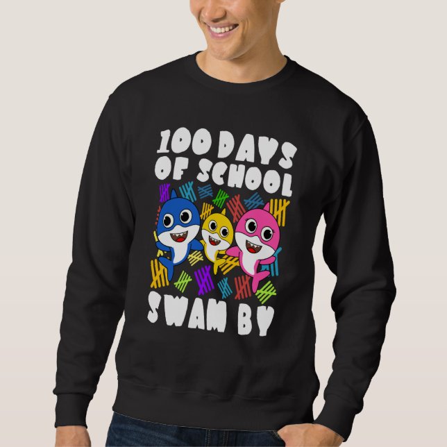 Sweatshirt 100 Days of School Swam by Shark 100th Day Boys Gi (Devant)