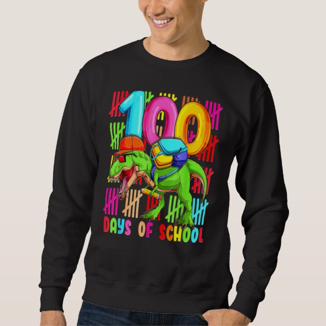 Sweatshirt 100 Days Of School T REX 100th Day Dinosaur Gift K (Devant)