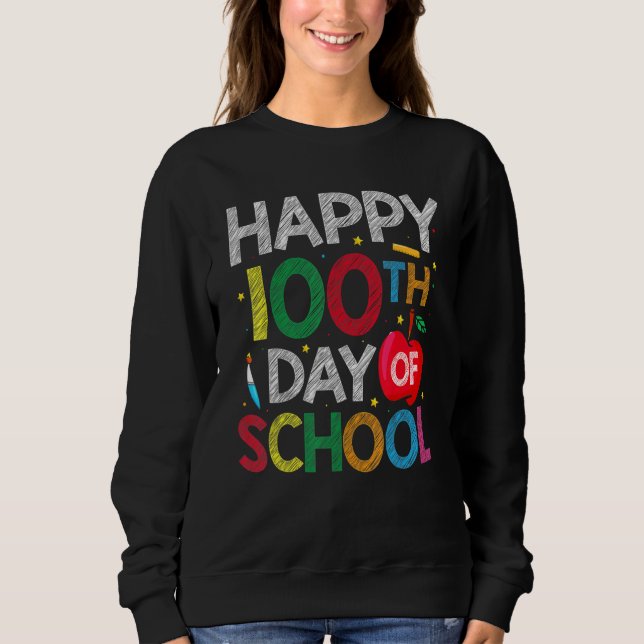 Sweatshirt 100 Days Of School Teacher and Kids Happy 100th Da (Devant)