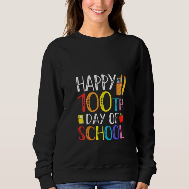 Sweatshirt 100 Days Of School Teacher And Student (Devant)