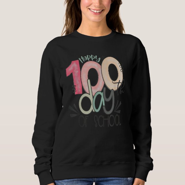 Sweatshirt 100 Days Of School Teacher Squad Students  Happy 1 (Devant)
