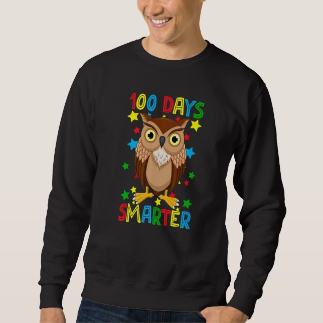 Sweatshirt 100 Days Smarter 100th Day Of School Cute Owl Kids (Devant)