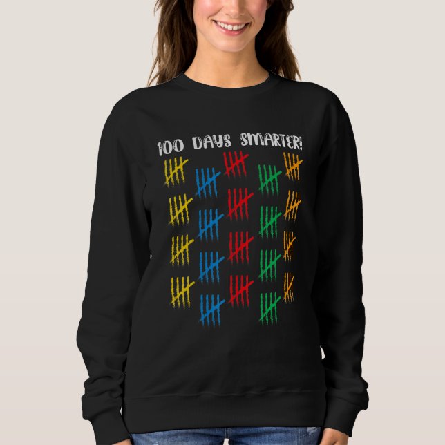 Sweatshirt 100 Days Smarter Cute Student Boys Girls 100 Days  (Devant)
