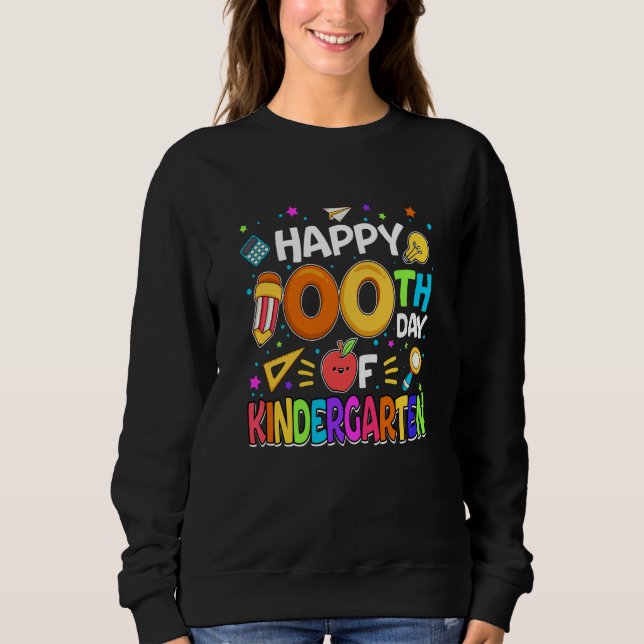 Sweatshirt 100 Days Smarter Kindergarten 100th Day Of School  (Devant)