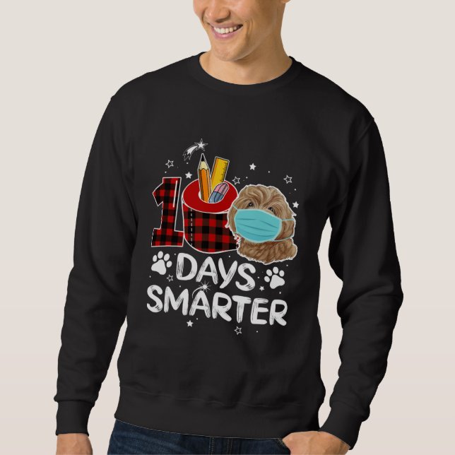 Sweatshirt 100 Days Smarter Poodle Masked Happy 100 Days Of S (Devant)