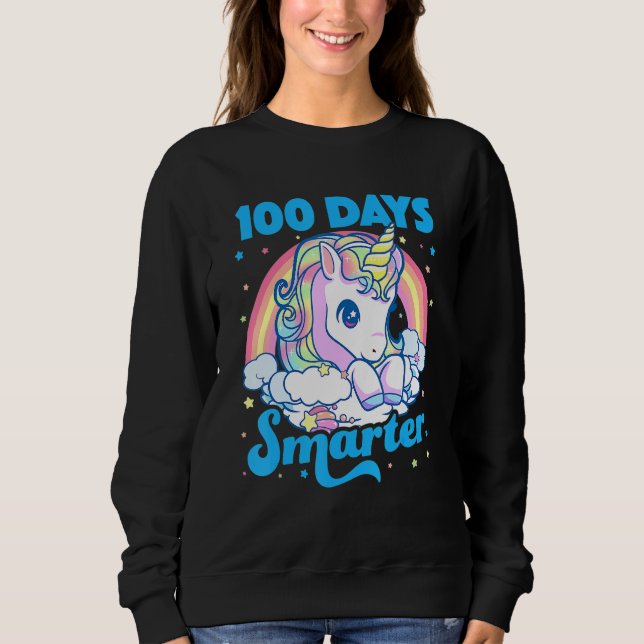 Sweatshirt 100 Days Smarter Unicorn Girls Teacher 100th Day O (Devant)