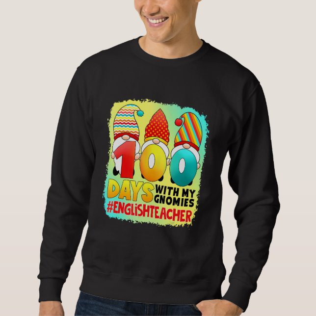 Sweatshirt 100 Jours Avec Mes Gnomies Enseignant Anglais -Ens (Devant)