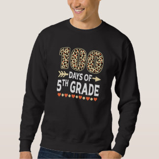Sweatshirt 100 jours de 5e année Léopard 100e jour d'école