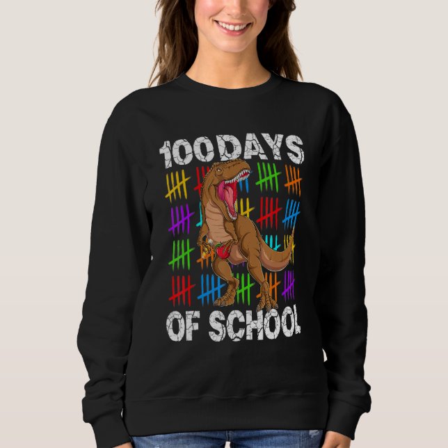Sweatshirt 100 Jours De L'École 100E Jour De L'École Dino 4 (Devant)