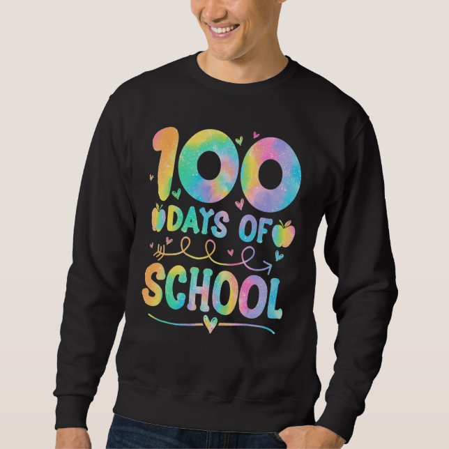Sweatshirt 100 Jours De L'École Tie Dye 100E Jour De L'École  (Devant)