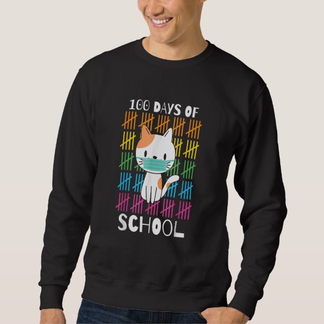Sweatshirt 100 Jours De Masque Visage De Chat École Masque Vi (Devant)