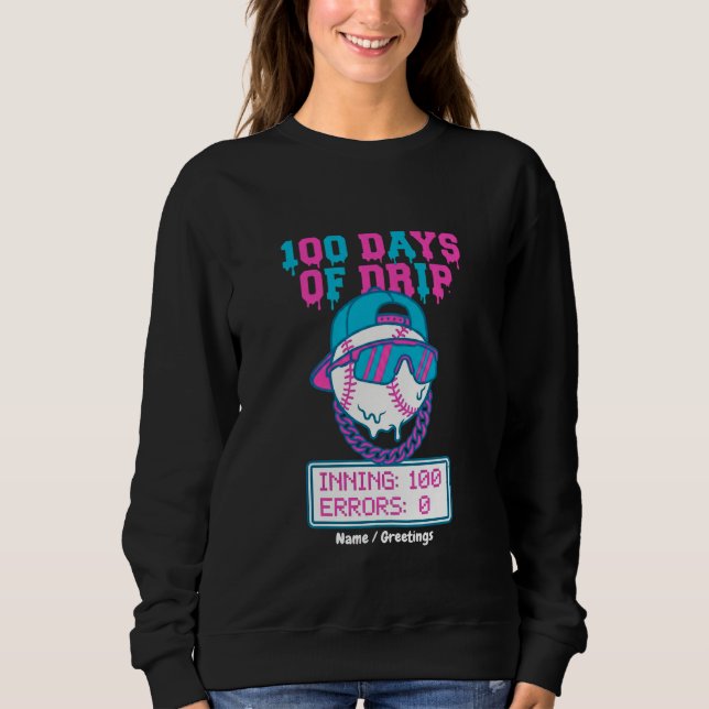 Sweatshirt 100 jours de style baseball sans erreurs  (Devant)